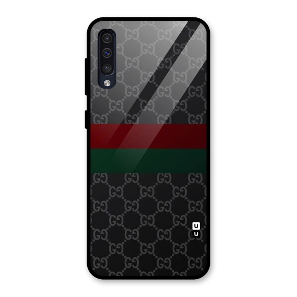 Royal Stripes Design Glass Back Case for Galaxy A50