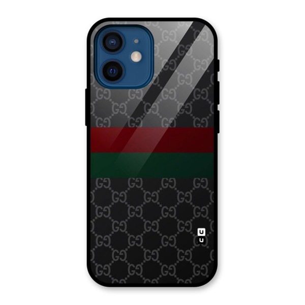 Royal Stripes Design Glass Back Case for iPhone 12 Mini