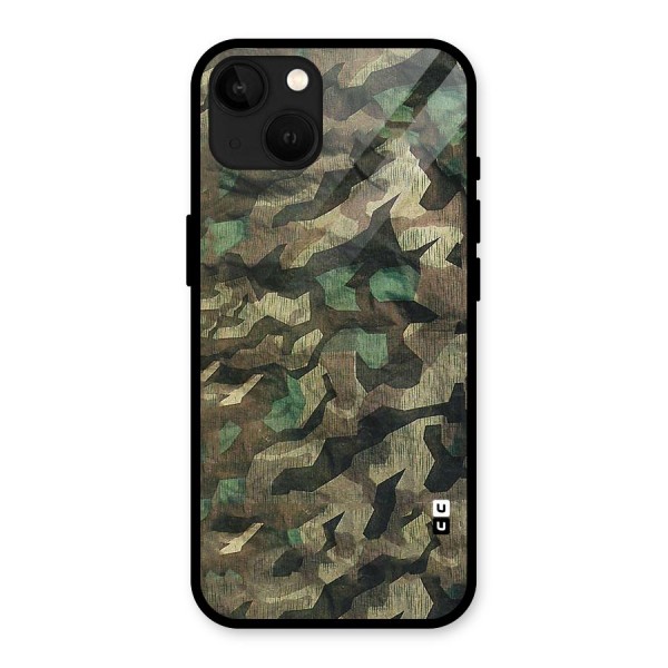 Rugged Army Glass Back Case for iPhone 13