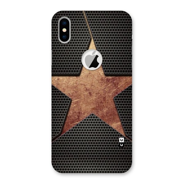 Rugged Gold Star Back Case for iPhone XS Logo Cut