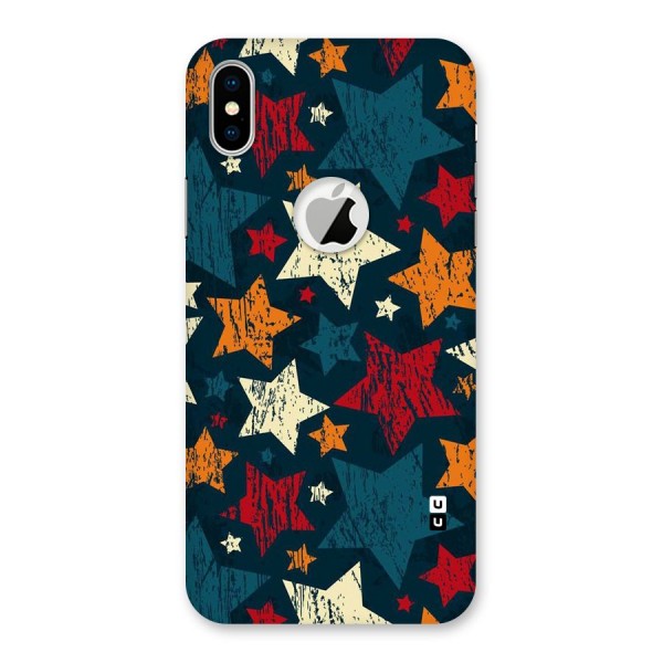Rugged Star Design Back Case for iPhone XS Logo Cut