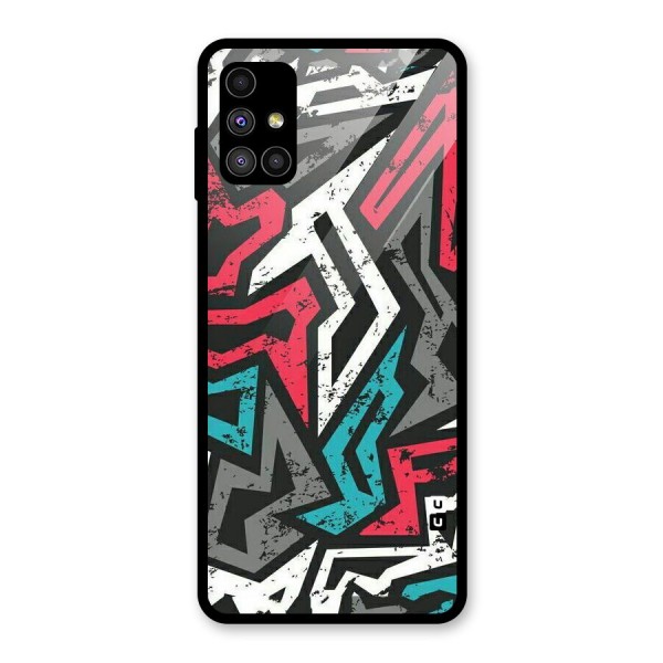 Rugged Strike Abstract Glass Back Case for Galaxy M51