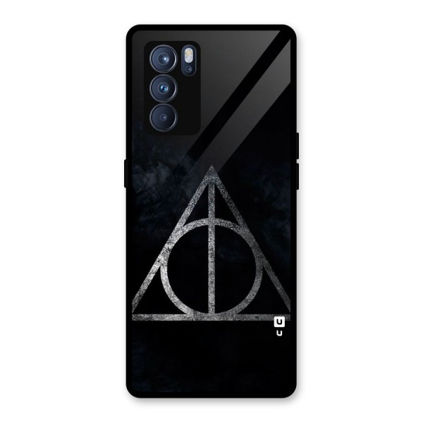 Rugged Triangle Design Glass Back Case for Oppo Reno6 Pro 5G