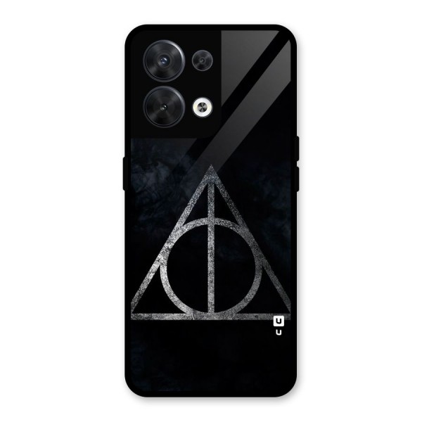 Rugged Triangle Design Glass Back Case for Oppo Reno8 5G
