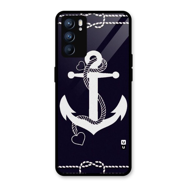 Sail Anchor Glass Back Case for Oppo Reno6 5G