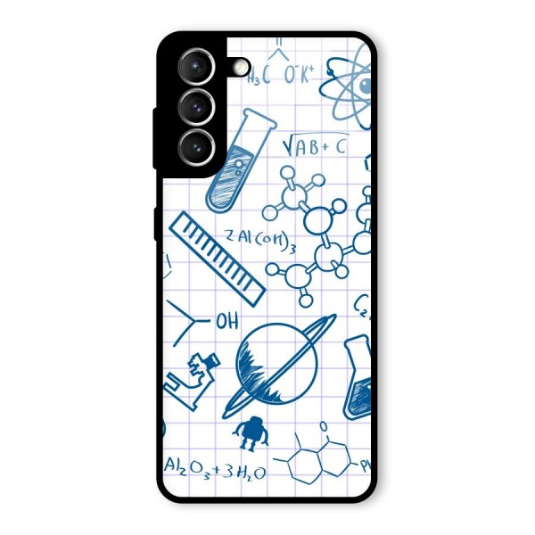 Science Notebook Glass Back Case for Galaxy S21 5G