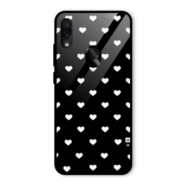 Seamless Hearts Pattern Glass Back Case for Redmi Note 7 Pro