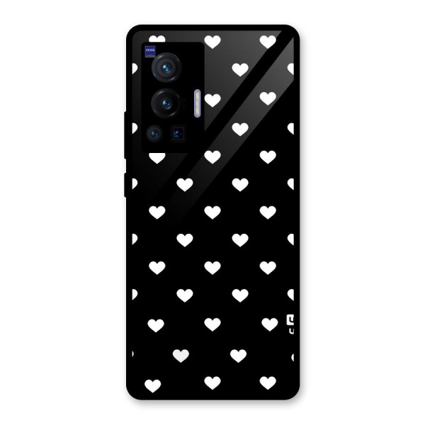 Seamless Hearts Pattern Glass Back Case for Vivo X70 Pro