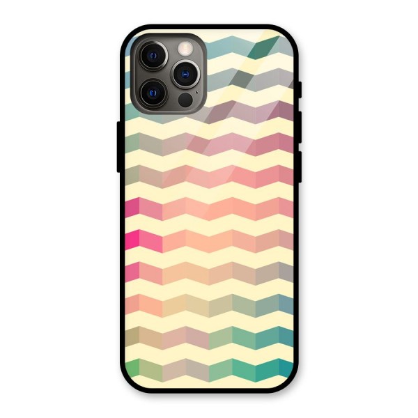Seamless ZigZag Design Glass Back Case for iPhone 12 Pro