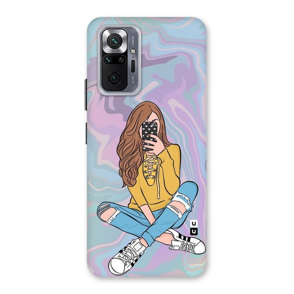 Selfie Girl Illustration Back Case for Redmi Note 10 Pro Max