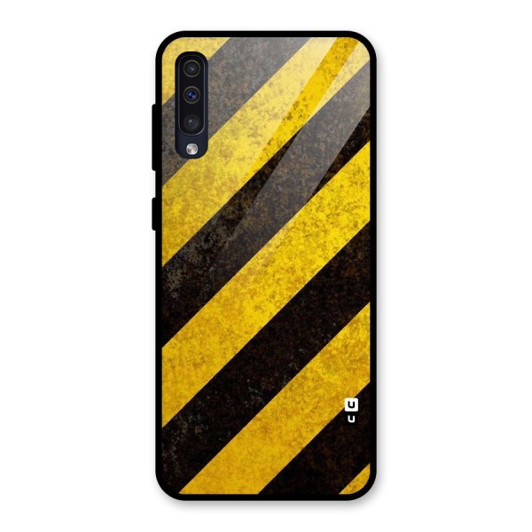 Shaded Yellow Stripes Glass Back Case for Galaxy A50s