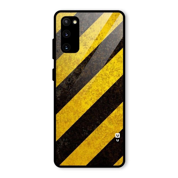 Shaded Yellow Stripes Glass Back Case for Galaxy S20 FE