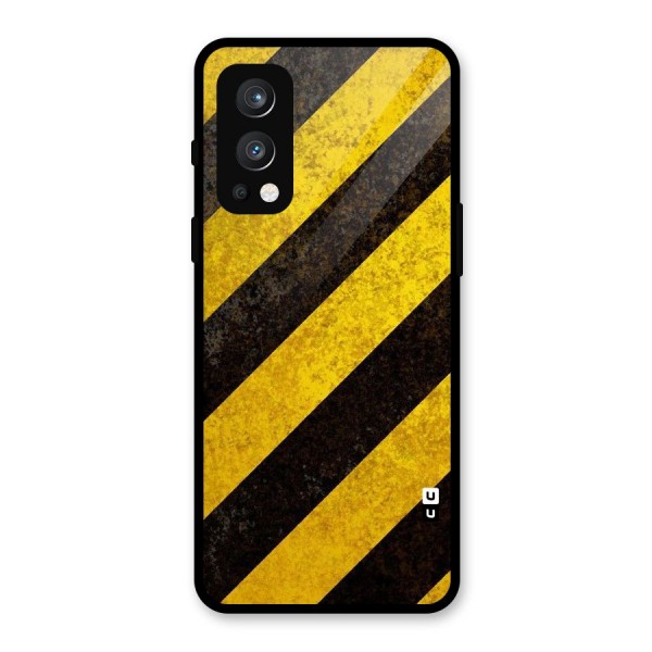 Shaded Yellow Stripes Glass Back Case for OnePlus Nord 2 5G