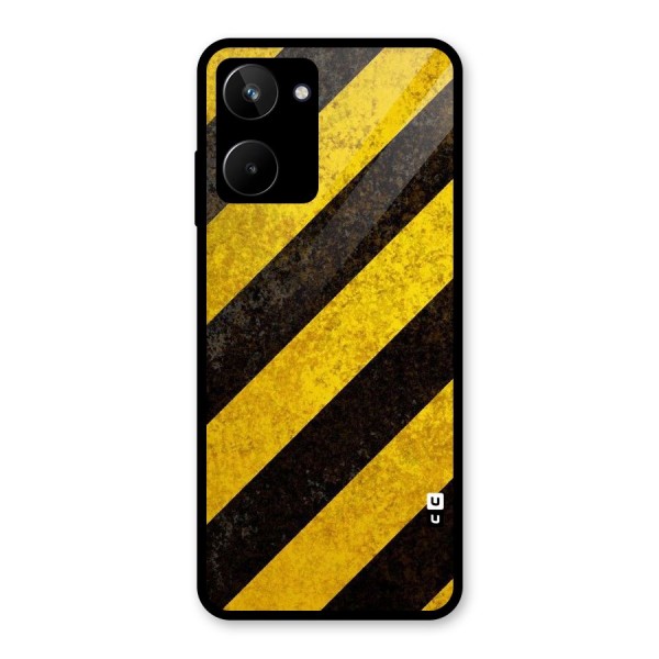 Shaded Yellow Stripes Glass Back Case for Realme 10