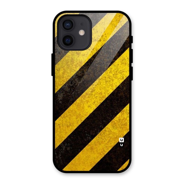 Shaded Yellow Stripes Glass Back Case for iPhone 12