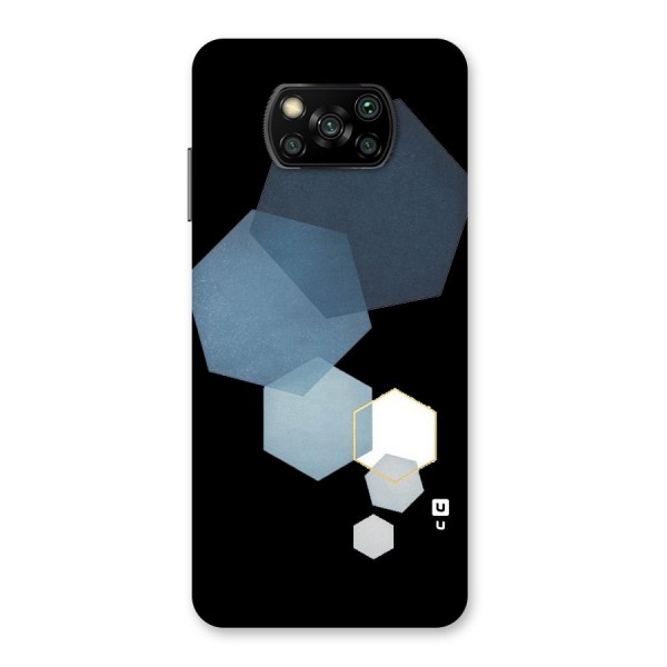 Shades Of Blue Shapes Back Case for Poco X3