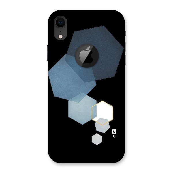 Shades Of Blue Shapes Back Case for iPhone XR Logo Cut