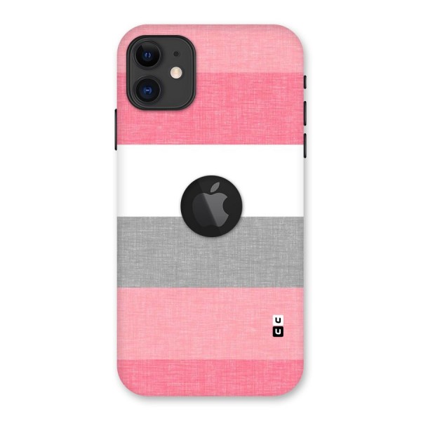 Shades Pink Stripes Back Case for iPhone 11 Logo Cut
