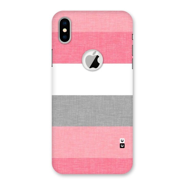 Shades Pink Stripes Back Case for iPhone XS Logo Cut