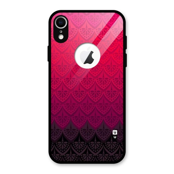 Shades Red Design Glass Back Case for iPhone XR Logo Cut