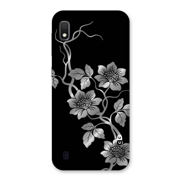 Silver Grey Flowers Back Case for Galaxy A10
