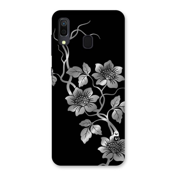 Silver Grey Flowers Back Case for Galaxy A20