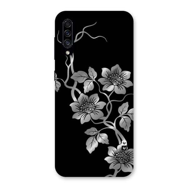 Silver Grey Flowers Back Case for Galaxy A30s