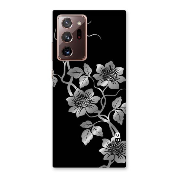 Silver Grey Flowers Back Case for Galaxy Note 20 Ultra