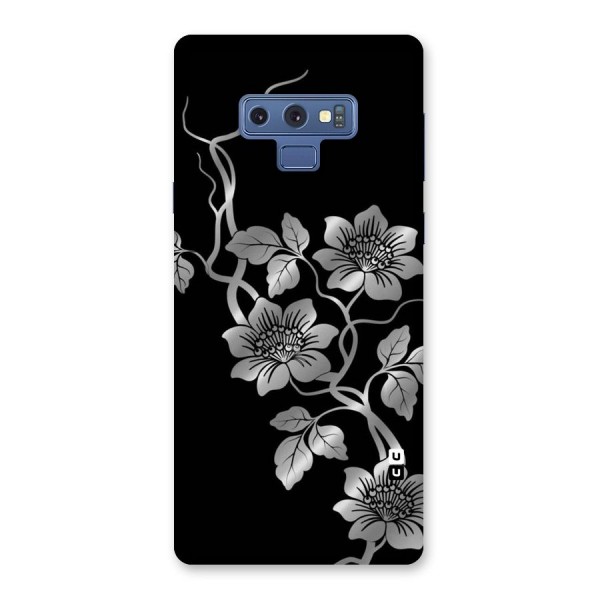 Silver Grey Flowers Back Case for Galaxy Note 9