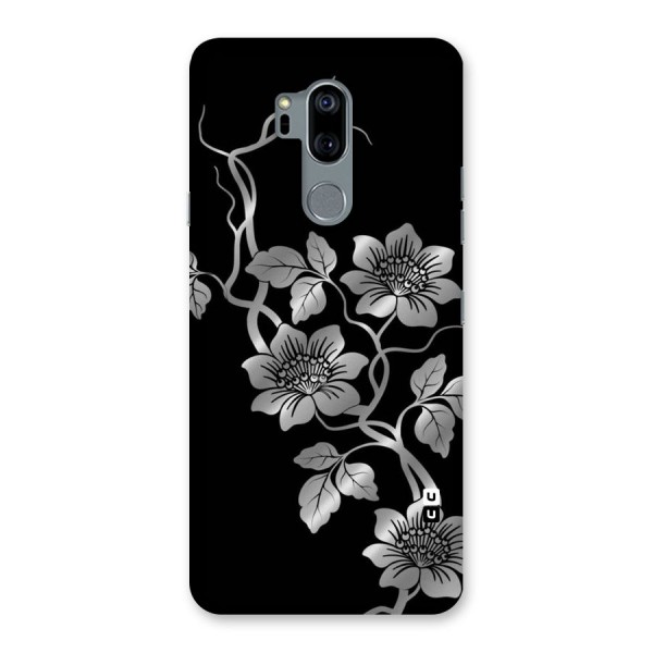 Silver Grey Flowers Back Case for LG G7