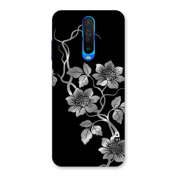 Silver Grey Flowers Back Case for Poco X2
