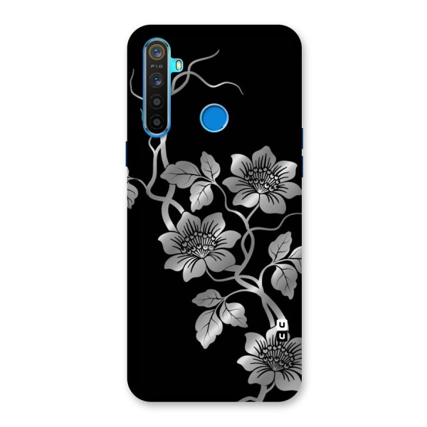 Silver Grey Flowers Back Case for Realme 5s