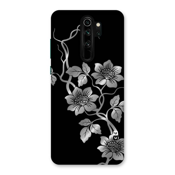 Silver Grey Flowers Back Case for Redmi Note 8 Pro