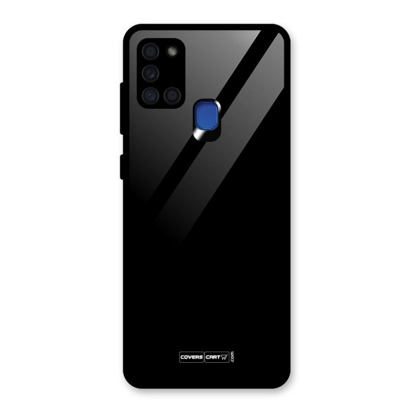 Simple Black Glass Back Case for Galaxy A21s