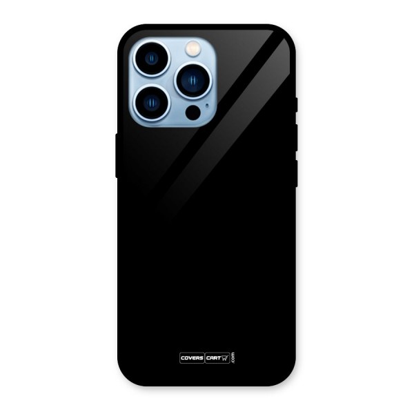 Simple Black Glass Back Case for iPhone 13 Pro