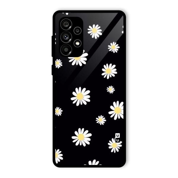 Simple Sunflowers Pattern Glass Back Case for Galaxy A73 5G