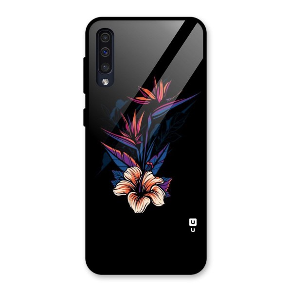 Single Painted Flower Glass Back Case for Galaxy A50