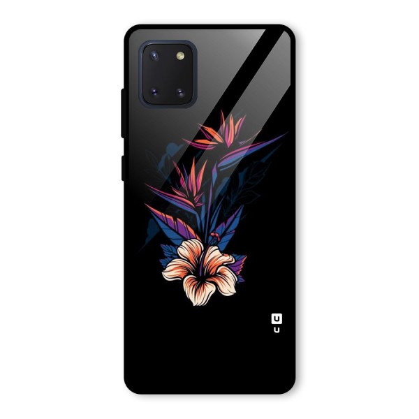 Single Painted Flower Glass Back Case for Galaxy Note 10 Lite