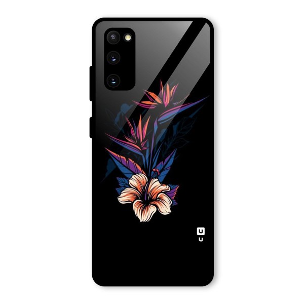 Single Painted Flower Glass Back Case for Galaxy S20 FE