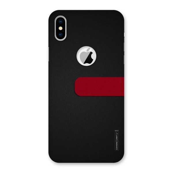 Single Red Stripe Back Case for iPhone X Logo Cut