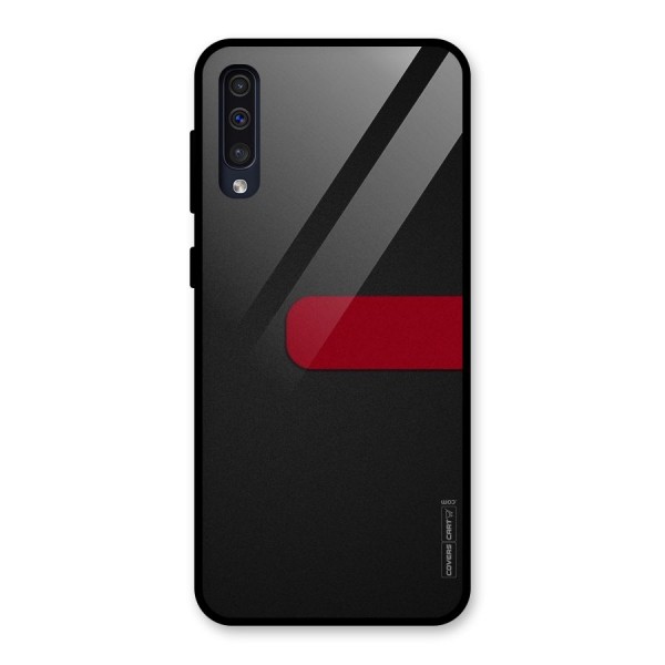 Single Red Stripe Glass Back Case for Galaxy A50
