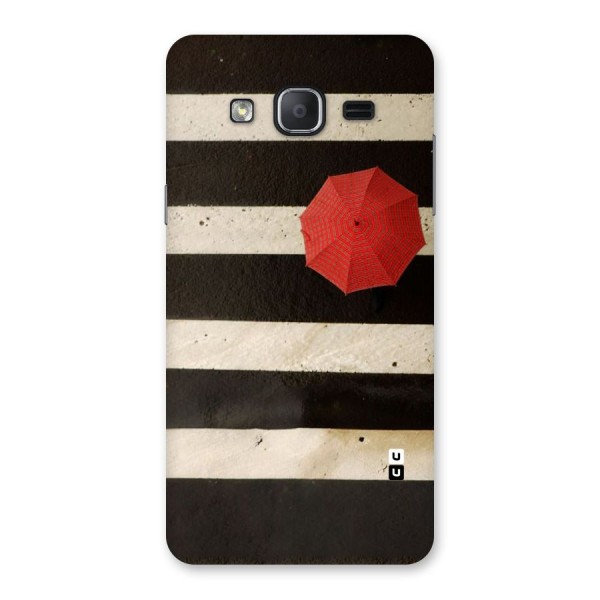 Single Red Umbrella Stripes Back Case for Galaxy On7 Pro
