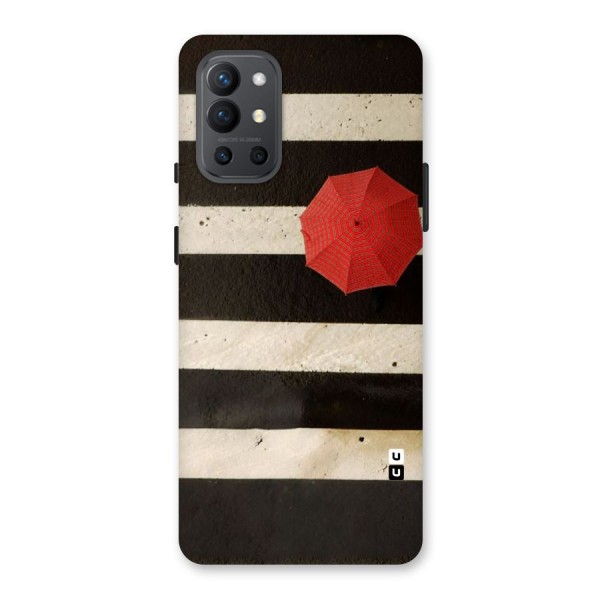 Single Red Umbrella Stripes Back Case for OnePlus 9R