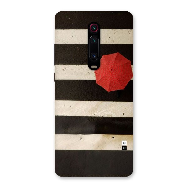 Single Red Umbrella Stripes Back Case for Redmi K20 Pro