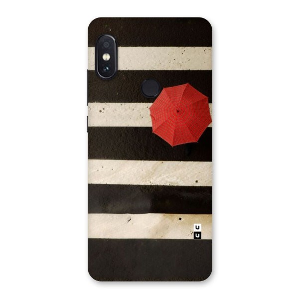 Single Red Umbrella Stripes Back Case for Redmi Note 5 Pro