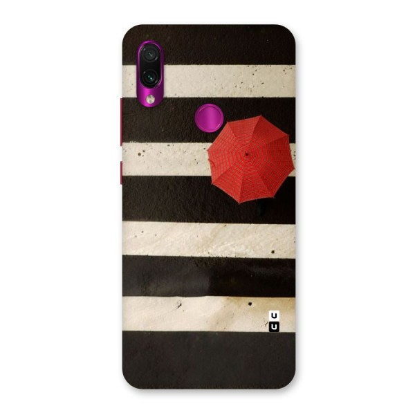 Single Red Umbrella Stripes Back Case for Redmi Note 7 Pro