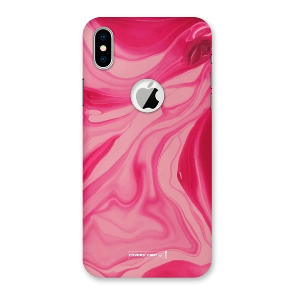 Sizzling Pink Marble Texture Back Case for iPhone X Logo Cut