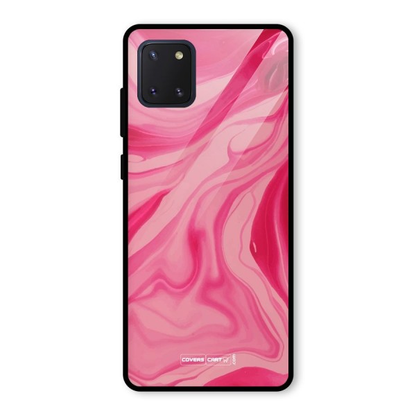 Sizzling Pink Marble Texture Glass Back Case for Galaxy Note 10 Lite