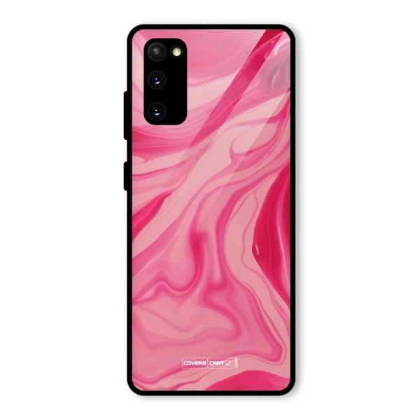 Sizzling Pink Marble Texture Glass Back Case for Galaxy S20 FE 5G