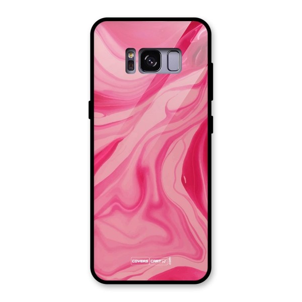Sizzling Pink Marble Texture Glass Back Case for Galaxy S8